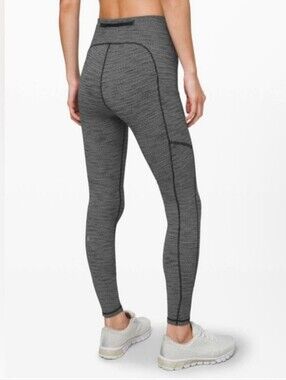 Lululemon Speed Up Tight Heather Grey w Pockets Sz 6/28" Full-On Luxtreme